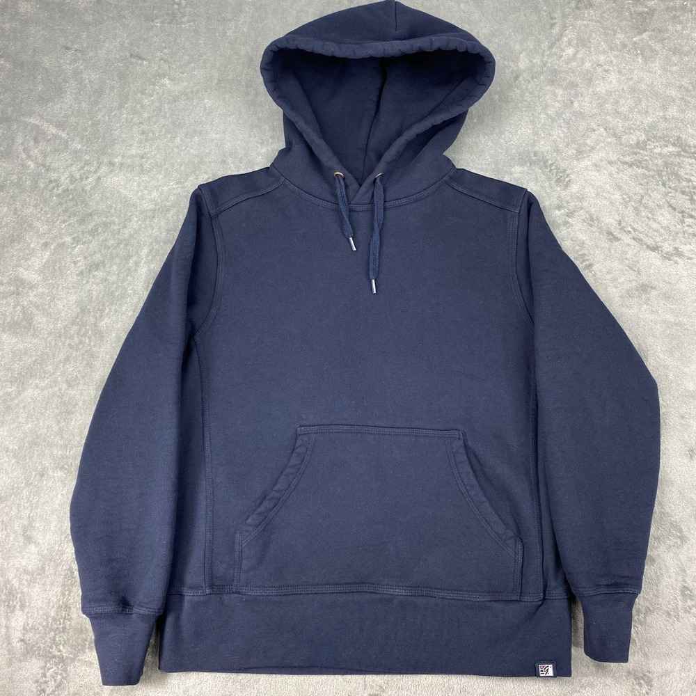 Vintage The Game Hoodie Mens M Blue Skater Grunge 90s Blank Pullover‎ Sweatshirt